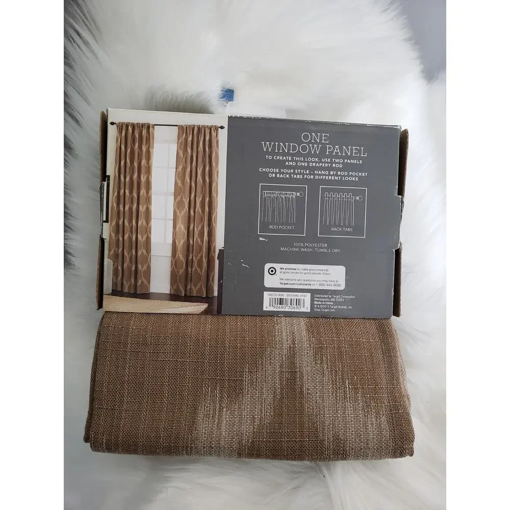 NEW Threshold Tan Jacquard Ikat 54x84 One Window Panel Target‎ Boho Tan Neutral